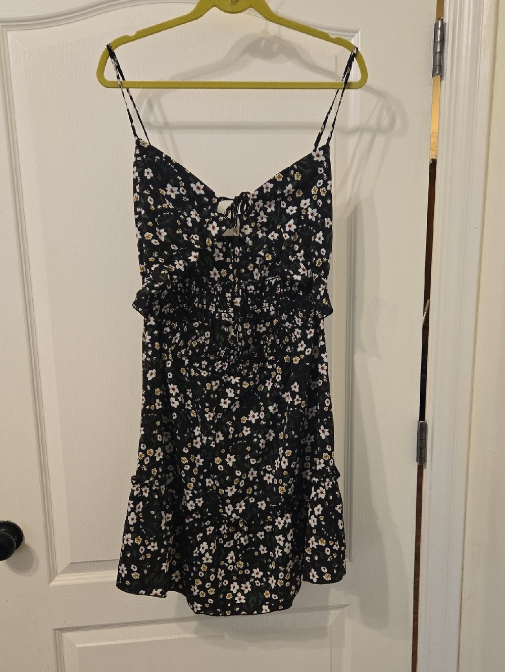 SHEIN Black Floral Curve Sun Dress with Spaghetti Straps Size 0X